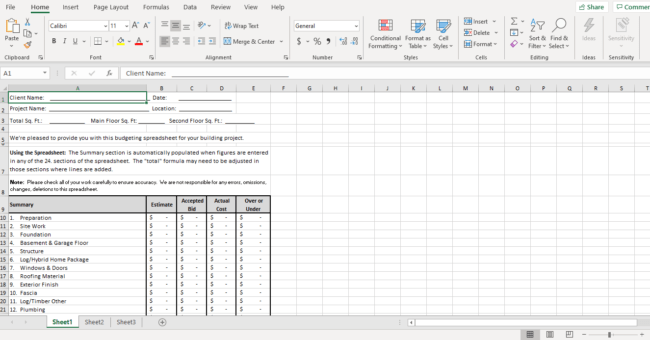 Estimating-Checklist